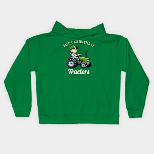 Easily Distracted By Tractors Kids Hoodie